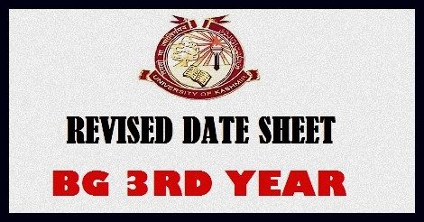 Revised Date Sheet BG 3rd Year