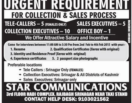 Star Communications has job vacancies