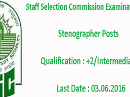 Staff Selection Commission Stenographers Examination 2016