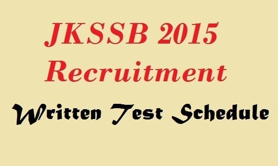JKSSB Written Test Schedule on 7th & 8th of November, 2015
