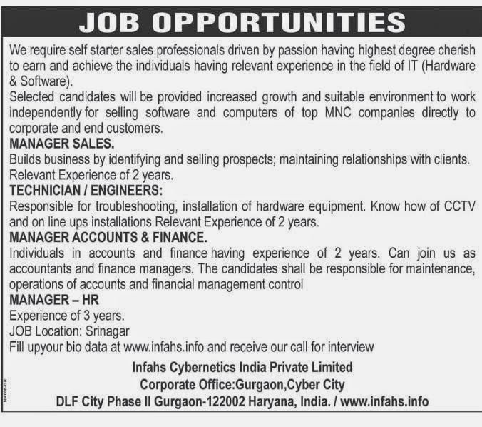 Job opportunities at Infahs Cybernetics