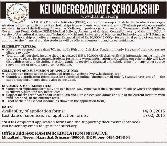 KEI invites applications for Scholarships