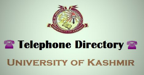 Kashmir University Telephone Directory