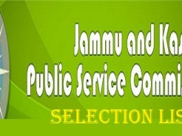 JKPSC Selection List