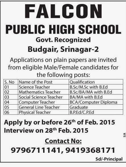 Falcon Public High School requires teachers