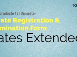 UG 1st Semester Private Registration & Examination Form dates extended