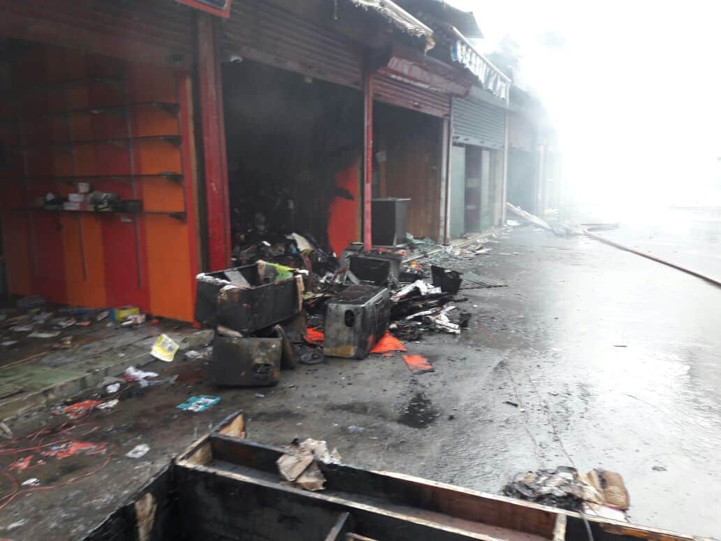 Bank, Post Office, Shops gutted in Court Road blaze