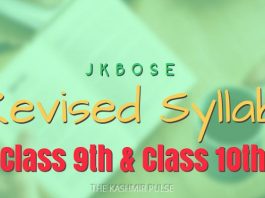 JKBOSE Revised Syllabi for Class 9th & Class 10th