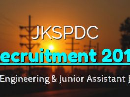 JKSPDC Recruitment 2017 for 173 Engineering & Junior Assistant Jobs
