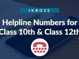 JKBOSE Helpline Numbers for Class 10th & Class 12th Annual Exams