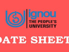IGNOU Date Sheet for Term End Examination (Session: December 2017)