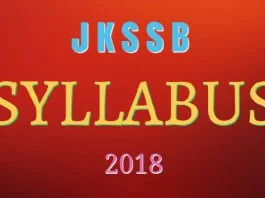 JKSSB Syllabus 2018