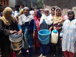 Budgam's Wagoora residents protest against PHE