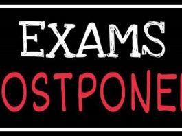 Exams Postponed