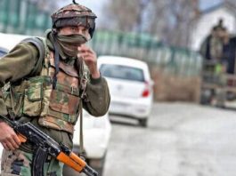 Government forces during a CASO in Kashmir