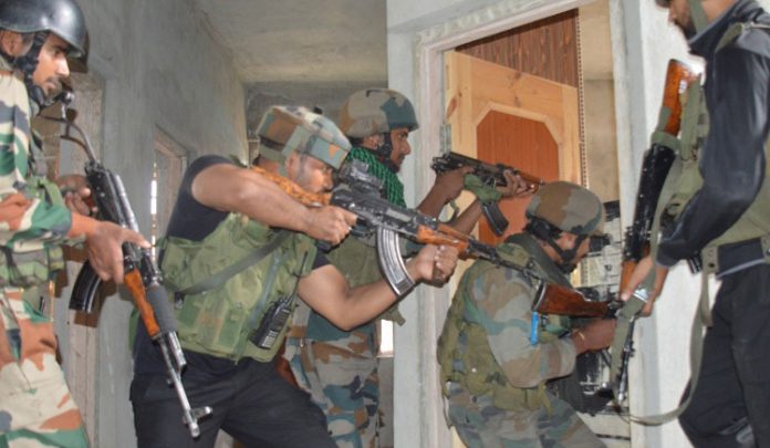 Government forces during a search operation in the Valley