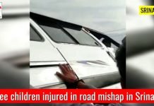 Three children injured in road mishap in Srinagar