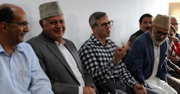 Farooq Abdullah, Omar Abdullah and other National Conference leaders Farooq Abdullah, Omar Abdullah and other National Conference leaders