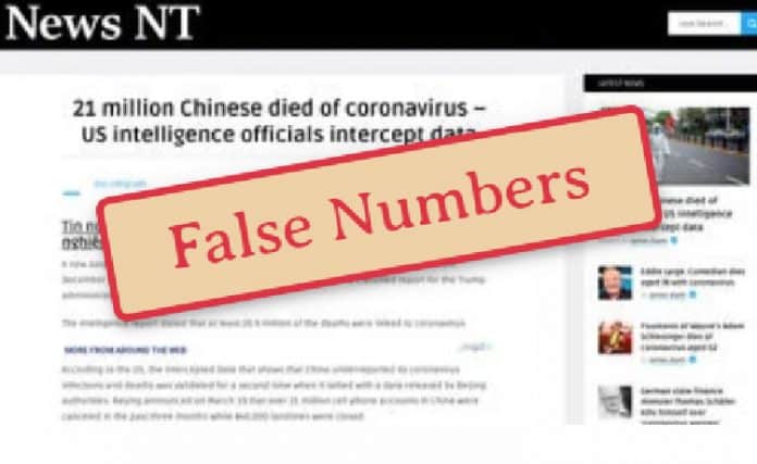 New data doesn't reveal 21 million Chinese died of Coronavirus