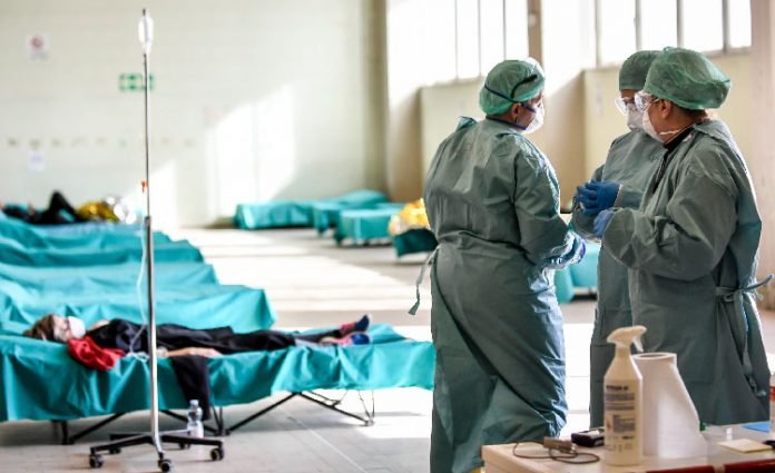 Scene from a hospital in Italy