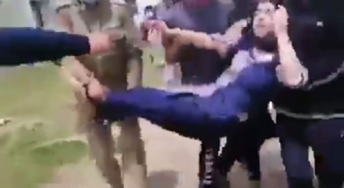 Screengrab from a viral video on social media about the incident