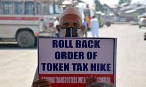 Kashmiri transporters stage protest in Srinagar