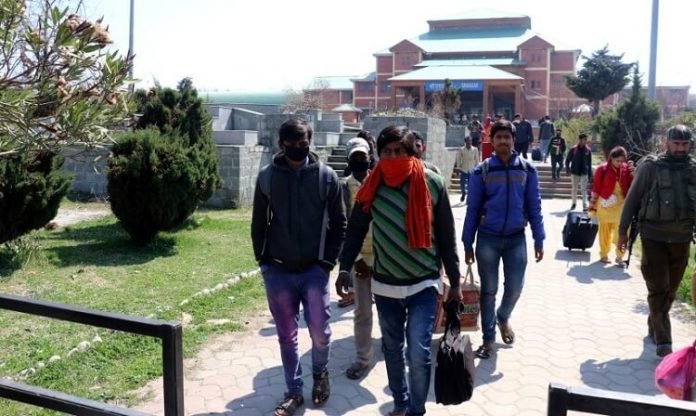 Labourers from Bihar at Railway Station in Srinagar
