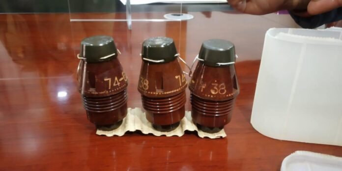 Baramulla Police claims recovery of unique grenade from OGW Baramulla Police claims recovery of unique grenade from OGW