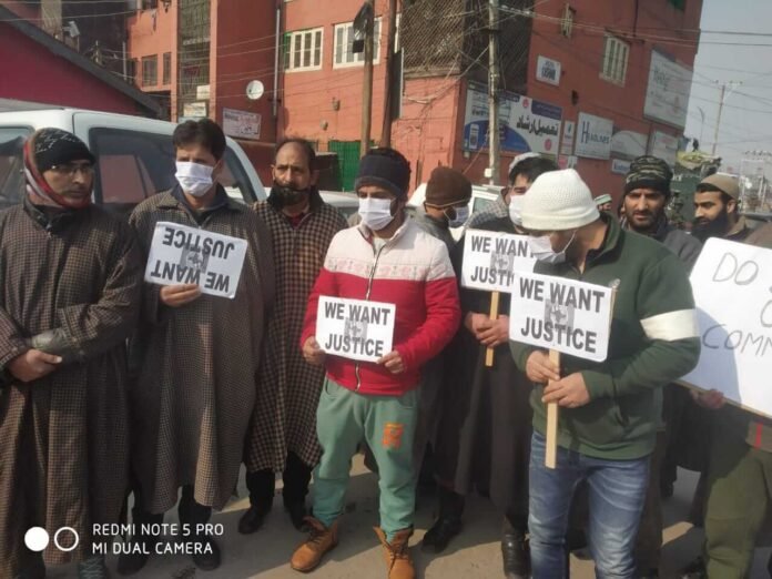 Retail mutton traders protest in Srinagar Retail mutton traders protest in Srinagar