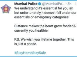 Man asks Mumbai Police how can he meet his girlfriend amid COVID restrictions