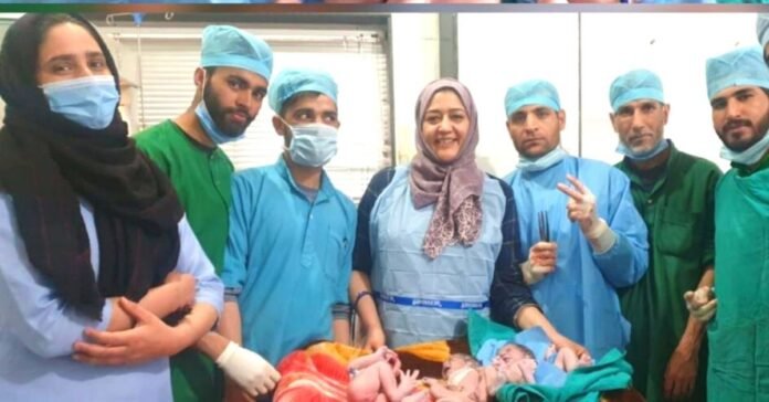 Woman gives birth to girl triplets in Srinagar Woman gives birth to girl triplets in Srinagar
