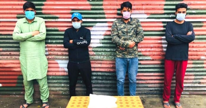 Four chronic drug peddlers arrested in Sopore