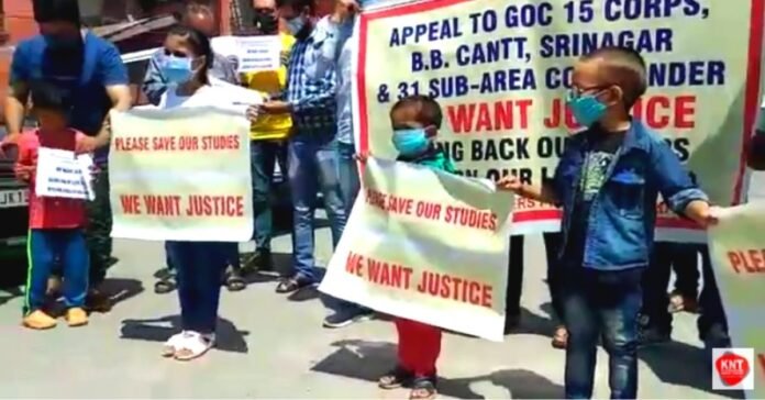 Shopkeepers protest after their shops handed over to ex-servicemen