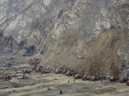 A stone quarry in Athwajan, on the outskirts of Srinagar