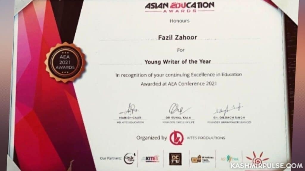 Fazil Zahoor - Asian Education Award