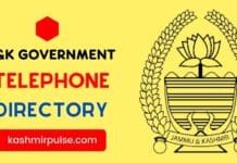 J&K Government Telephone Directory J&K Government Telephone Directory