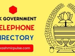 J&K Government Telephone Directory