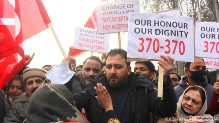 PDP stage protest against Delimitation Commission PDP stage protest against Delimitation Commission