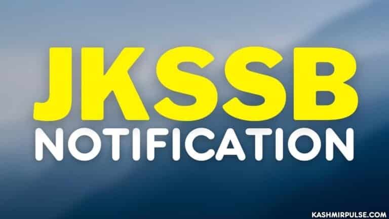 JKSSB Notification