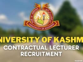 Kashmir University Contractual Lecturer Recruitment 2022
