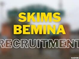 SKIMS Bemina Recruitment 2022
