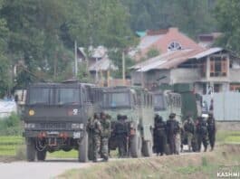 Government forces during a gunfight in Pulwama