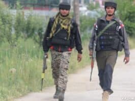 Government forces during a gunfight in south Kashmir