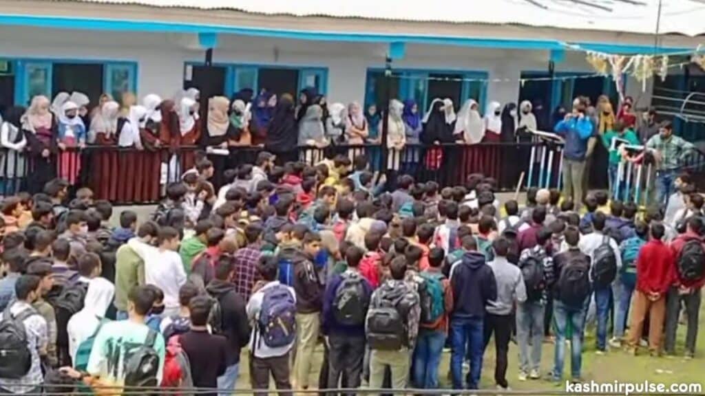 Students during RRC Pulwama's Habba Khatoon Talent Hunt Test