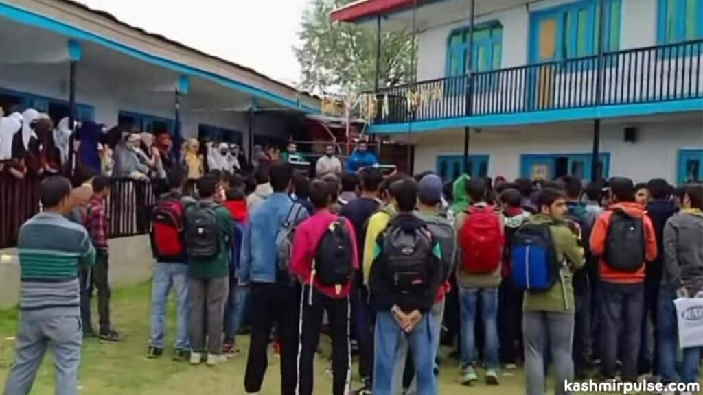 Students during RRC Pulwama's Habba Khatoon Talent Hunt Test