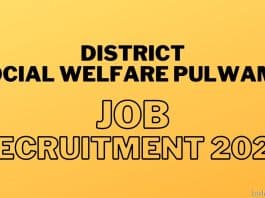 District Social Welfare Pulwama Job Recruitment 2023