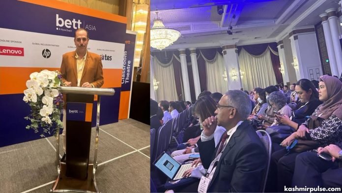 Dolphin International School Chairman Mr Mohammad Farooq Fazili speaking at BETT Asia Awards 2023