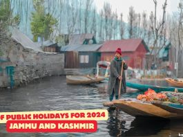 List of Public Holidays for 2024 in Jammu and Kashmir