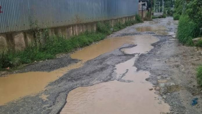 Road from Chakoora to Panzgam in a dilapidated condition Road from Chakoora to Panzgam in a dilapidated condition