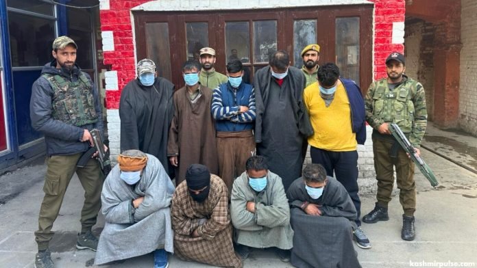 Police raid in Pulwama nets nine gamblers